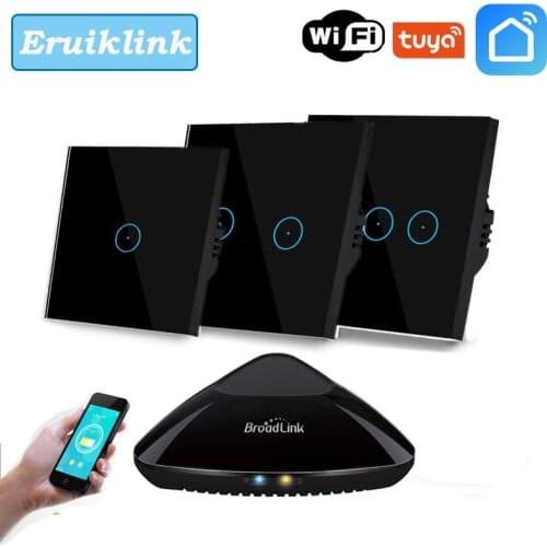 Eruiklink EU/UK Standard RF433 Wireless Remote Control Light Switchs, Wall Switch, Touch Wall Switch for Smart Home