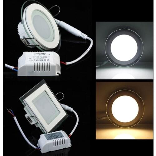 New Arrival Glass LED Panel Downlight 6W 9W 12W 18W Recessed LED Downlight Bedroom Light Bathroom Light AC85-265V With Driver