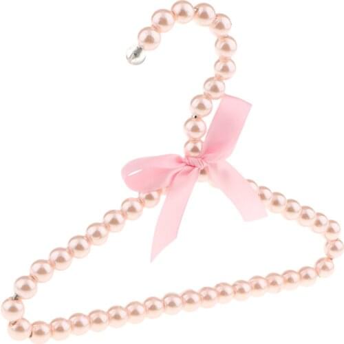 Pearl Clothes Trouser Hanger Hook Holder With Bowknot For Children Kids Pink