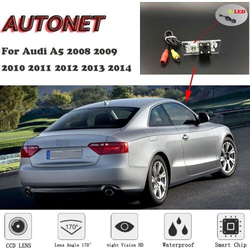 AUTONET HD Night Vision Backup Rear View camera For Audi A5 2008 2009 2010 2011 2012 2013 2014 CCD/license plate Camera