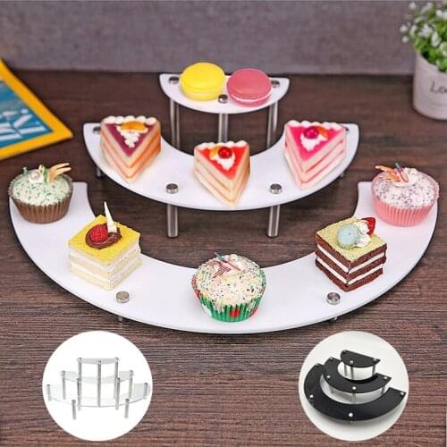 Removable Acrylic Cake Display Stand Round Dessert Cupcake Holder Cosmetic Display Stands For Wedding Birthday Party Decoration