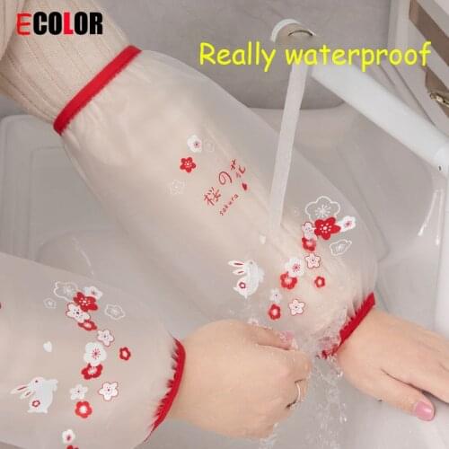 Waterproof sleeves for women long anti-fouling dirt-resistant oil-proof kitchen sleeves housework cleaning sleeves oversleeves