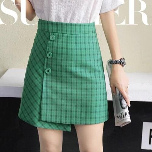 Wasteheart Summer New Green Skirts Women Fashion A-Line Mini Skirt All-match Clothing Skirt Bodycon Formal M L XL Straight