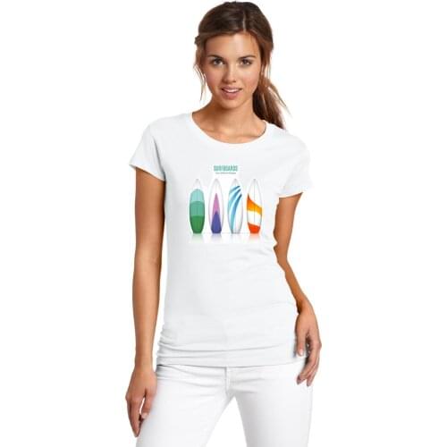 BLWHSA Originality Artwork Surfboard T Shirt Women New Arrival Fashion Cool T-shirt Brand Good Quality Comfortable Tee Shirt