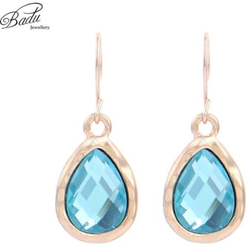 Badu Waterdrop Crystal Pendant Earrings for Women Wedding Engagement Jewelry Simple Elegance Earring Wholesale