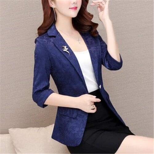 2020 Fashion Slim Blazer Women OL Office Blazer Feminino Cardigan Female Jacket Summer Suit Coats Korean Formal Tops v643