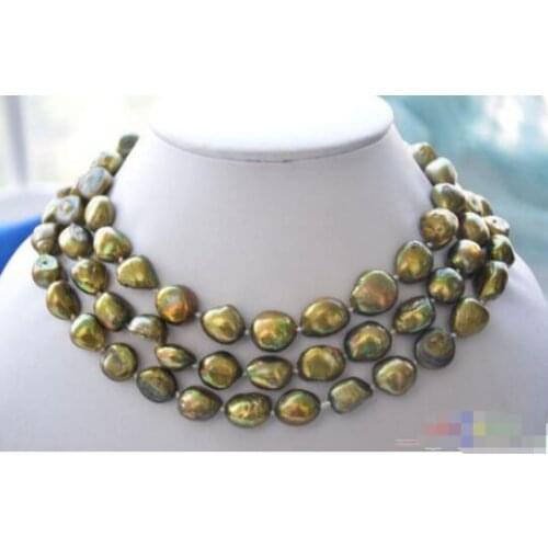 Hot sale new Style >>>>> 50" 8-10mm bronze baroque freshwater pearl necklace