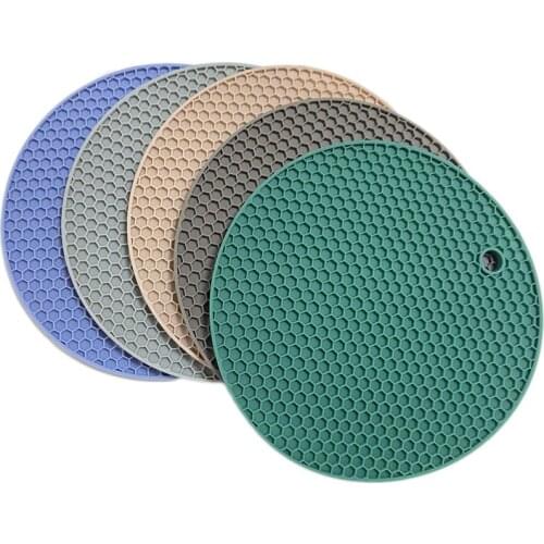 100pcs Round Heat Resistant Silicone Mat Drink Cup Coasters Nonslip Pot Holder Table Placemat Kitchen Accessories W0306