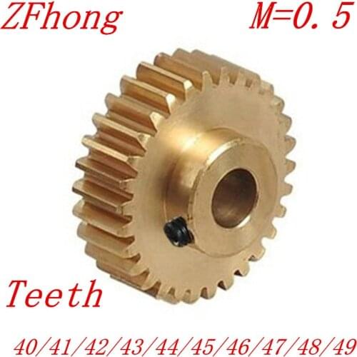 2PCS/LOT 0.5M 40 41 42 43 44 45 46 47 48 49 Teeth Brass Step Spur Gear CNC lathe machining parts