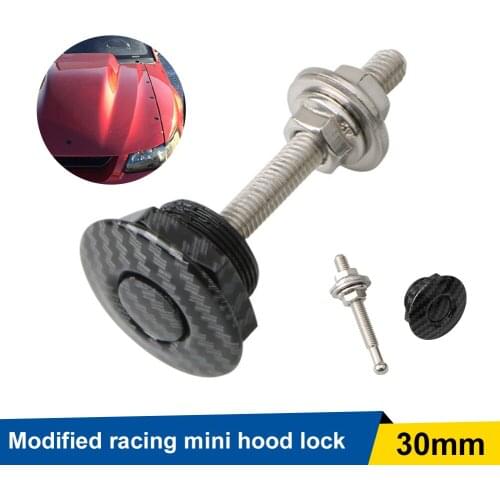 2PCS Universal 30-32mm/1.26" Carbon Fiber Push Button Billet Hood Pins Lock Clip Kit Car Quick Latch Button Auto Accessories