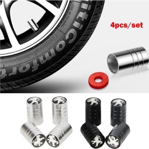 4 pcs New Fashion Car styling Wheel round Tire Valve Caps for Peugeot 308 206 207 408 508 RCZ 208 3008 2008 4008