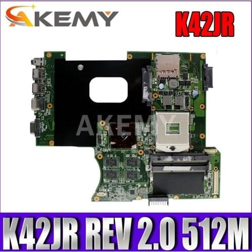 Akemy For Asus K42JR Laptop motherboard REV 2.0 HM55 DDR3 For Asus k42j A40J K42JZ K42JB K42JY Laptop Mainboa 100% tested intact