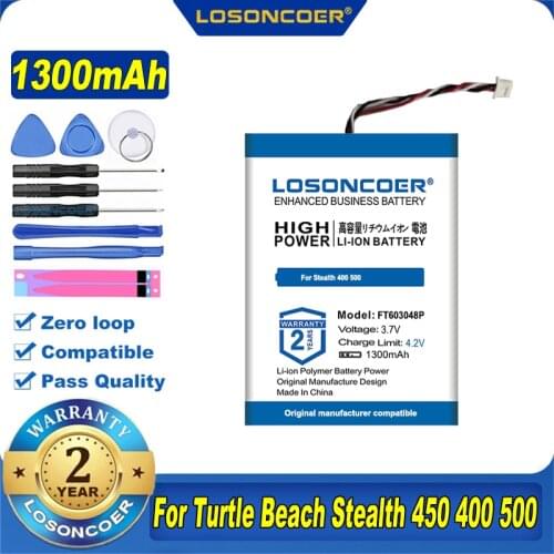 1300mAh FT603048P Battery For Turtle Beach Stealth 450 for Stealth 400 500 Turtle Beach Ear Force Stealth 400 Stealth 500