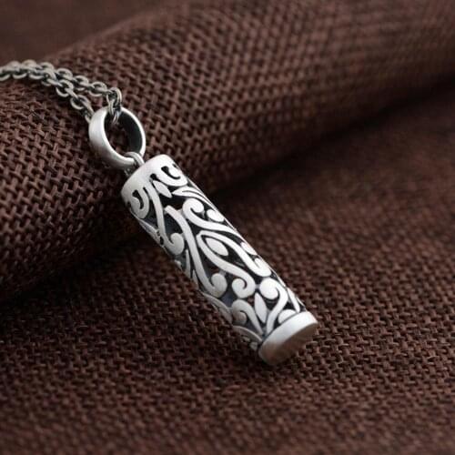 990 Sterling Silver hollow cylinder charm pendant A4181