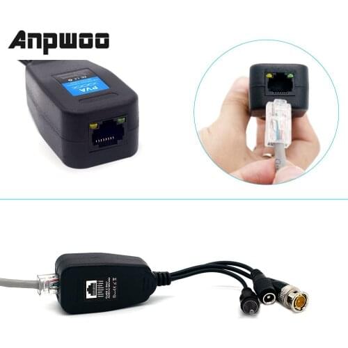 ANPWOO HD BNC Video Power Balun Audio to RJ45 Connector Transceiver for CCTV Security Surveillance Camera System