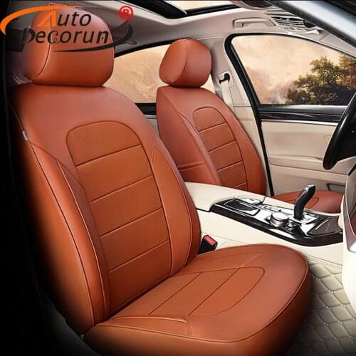 AutoDecorun Genuine Leather Covers Car Seat for Infiniti ESQ Automotive Seat Cover Cowhide Leather Car Seat Supports Accessories