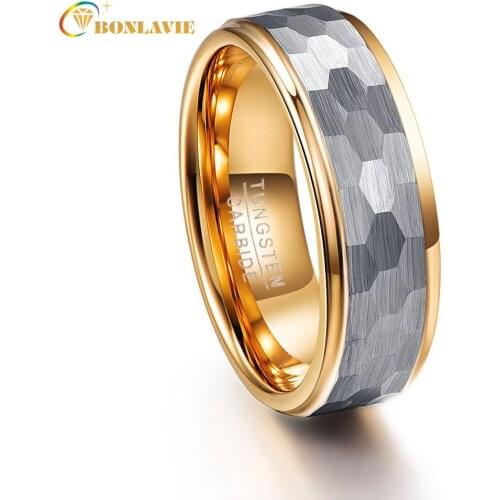 BONLAVIE Party Ring Men Rings Tungsten Carbide Wedding Bands Anillos para hombres Male Pierscienie Drop Shipping