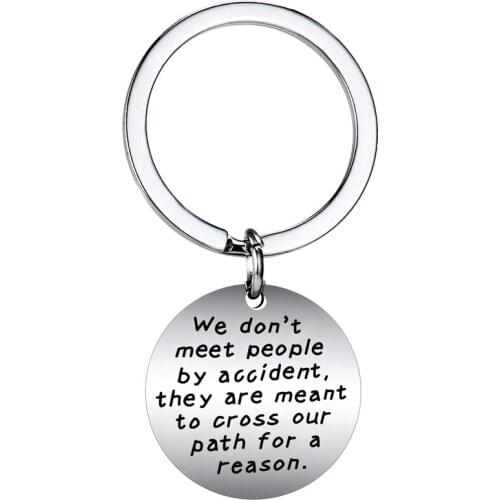 Coworker Leaving Gift Retirement Jewelry We Don't Meet People by Accident Stainless Steel Keychain Colleague Best Friend Keyring