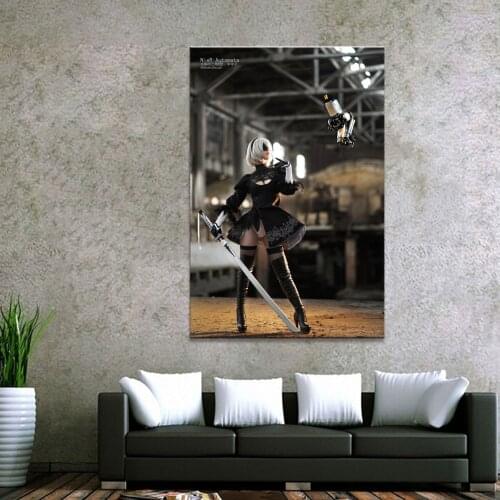 Home Decor Canvas 1 Piece Cute Sexy Anime NieR Automata 2B Posters and Prints Painting Home Decoration Wall Pictures Bedroom