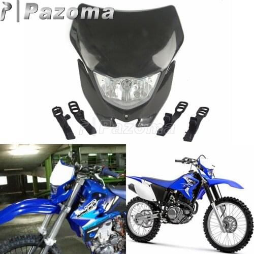 Motorbike Black High Low Beam Motocross Headlight Supermoto Dirt Bikes Headlamp Off Road for Yamaha WRF WR YZ TTR XT MX Enduro