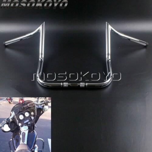 Chrome 12" 14" 16" Rise Batwing Fairing Handlebar Drag Hanger Handle Bar for Harley Touring Cafe Racer Chopper Softail Fatboy