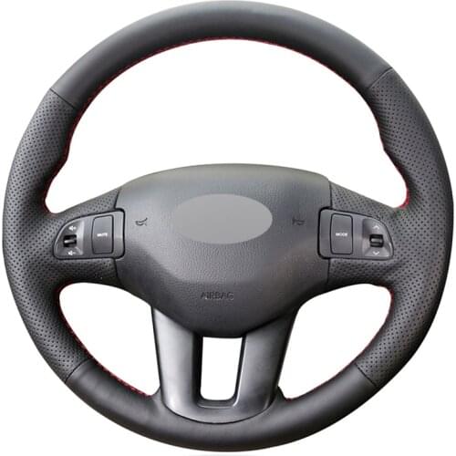 Artificial Leather Hand-stitched No-slip Car Steering Wheel Cover for Kia Ceed Cee'd 2010-2012 Sportage 3 2011-2013 2014 2015