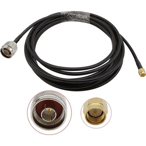 SMA Male to N Male LMR200 50ohm Coaxial Cable Jumper Connector N Type to SMA Plug Coax Wifi Antenna Extension Pigtail 1M-9Meters