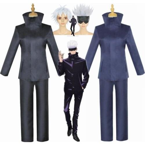 Anime Jujutsu Kaisen Gojo Satoru School Uniform Suit Top Pants Set Cosplay Costume