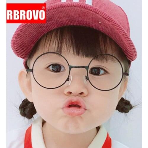 RBROVO Round Glasses Frame Girls Boys Vintage Glasses Children Colorful Mirror Eyeglasses Gradient Lentes De Lectura Mujer