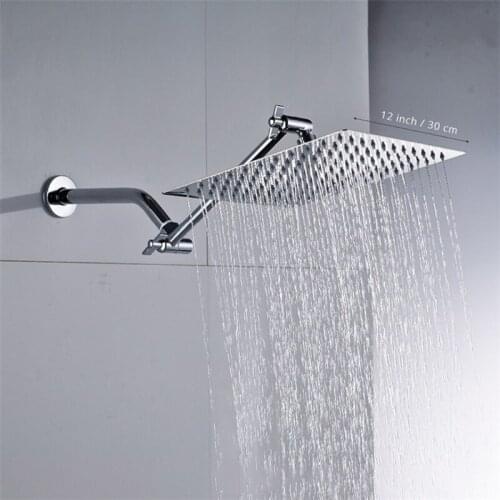 6/8 inch Square Stainless Steel Rain Shower Head Square Top Spray Set Supercharged Rainfall Bathroom Ceiling Wall Top Sprayer