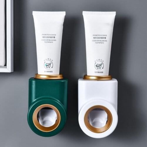 Round Mouth Toothpaste Dispenser Wall Mounted for Family Shower Bathroom Automatic Toothpaste Squeezer Hands Free Apply