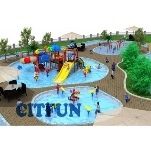 Outdoor Swimming pool huge kids water outdoor playground ;Spray park water amusement park slide OP18-172A