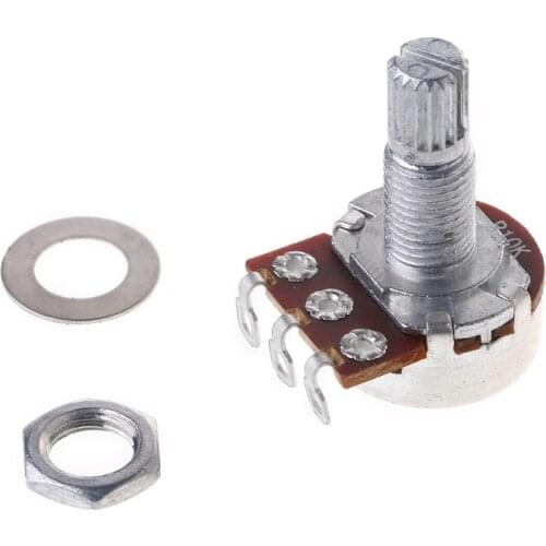 B10K Potentiometer Splined Pot Electric Guitar Bass Effect Amp Tone Volume 18mm Shaft Parts