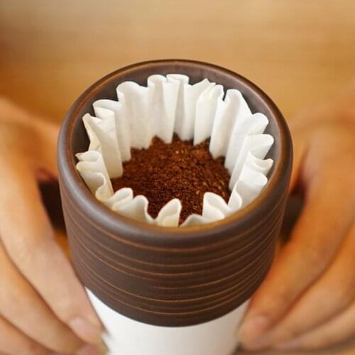 Timemore Portable Coffee Strainer Cake-shaped Ceramic Four-hole Filter Cup Home Coffee Maker Magnetic Band Adsorption Filter