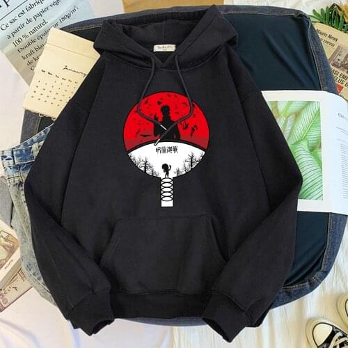 Sweatshirt Male Japanese Anime Naruto Cartoon Image Uchiha Sasuke Clothing Tracksuit Street Fashion Hoody Fleece Mens Hoodie