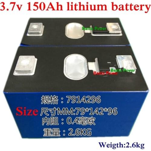 In stock! 3.7v lithium polymer battery 3.7v 150Ah 3-5C rate li ion cell 110Ah 100Ah for DIY 12v 24v sightseeing bus solar energy