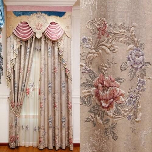 High-precision Yarn-dyed Jacquard Curtains for Bedroom and Living Room European Style Luxury Curtains Embossed Curtains