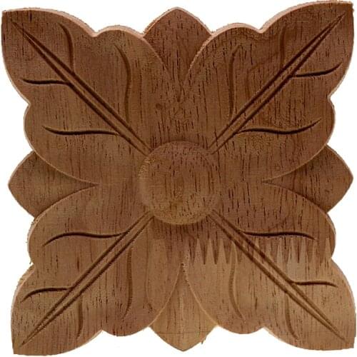 VZLX European Vintage Floral Wood Carved Corner Applique Wooden Carving for Furniture Cabinet Door Frame Wall Home Decor Crafts