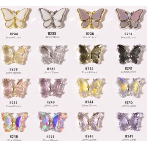 2 PCS Of Nail Art Butterfly Jewelry New Zircon 3D Nail Art Ornaments Luxury Zircon Pendant Simulation Design Nail art Accessorie