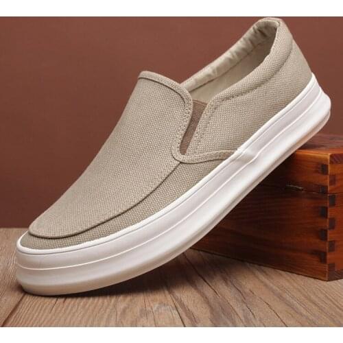 Men Casual Canvas Shoes Spring And Autumn Perio Mens Canvas Shoes Shoes Old Beijing Cloth Shoes Lazy Summer Leisure Boom