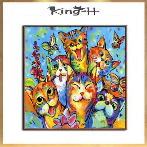 Animal modern hand-painted oil painting abstract quality of cat cat decorators and large wall mural restaurant