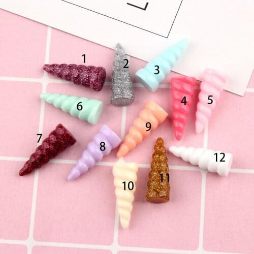 1*2.7cm 30Pcs/lot Cute Resin unicorn horns patches appliques for Childrens headwear accessories, DIY crafts materials