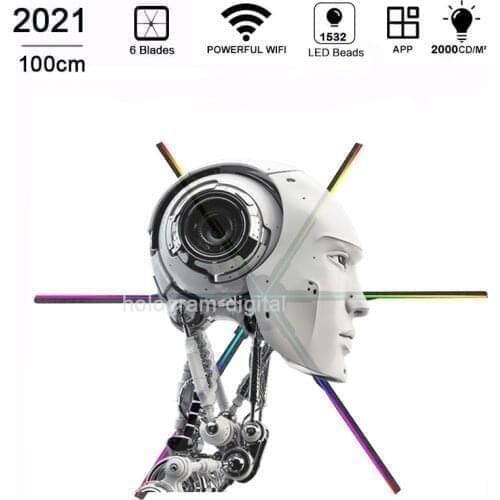 1532 led bar 6 blades 100cm 3d hologram advetising display led fan