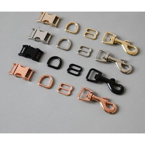 20 set metal buckle 8 buckle retailing 15mm for handmade dog Collar leash set harness D rings plated metal buckle