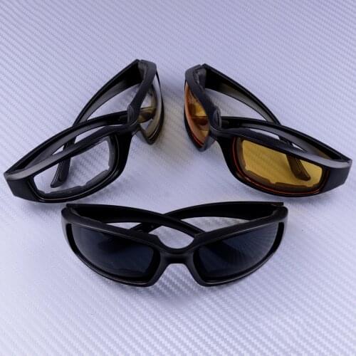 3 Pairs Motorcycle Goggles Sports Biker Riding Glasses Foam Padded Wind Resistant Windproof Sunglasses