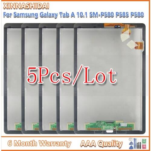 5pcs/lot LCD For Samsung GALAXY Tab A 10.1” P580 P585 LCD Display Digitizer Screen Touch Panel Sensor Assembly With Frame