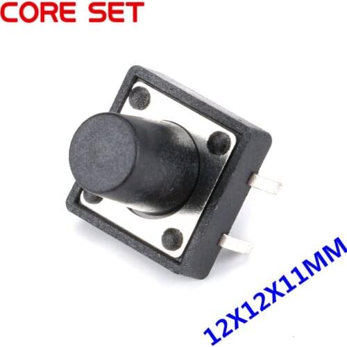 50Pcs/Lot 12x12x11MM Touch Button Micro Switch Direct Plug-in Self-reset 12*12*11mm keys button DIP 4PIN