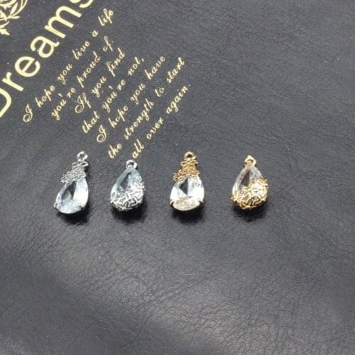 6pcs Fashion Ovalpendant Earrings Bracelet Material Trendy Rhinestone Metal Earrings for Women Diy Handmade Jewelry Accessories