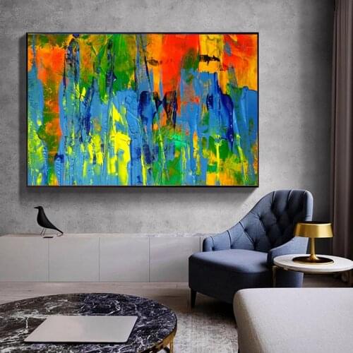 Abstract Colourful Art Canvas Painting Modern Art Prints and Posters Cuadros Wall Art Pictures for Living Room Home Decoration