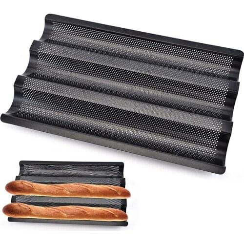 Non-stick Baguette Mould Bread Baking Mold Wave Toast Baked Box Household Kitchen Baking Tools Oven Baguette Baking Tray Bakware